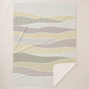 Warm Coloured Waves Sherpa Blanket