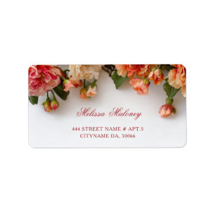 Warm Colours 3D Flowers Wedding Label