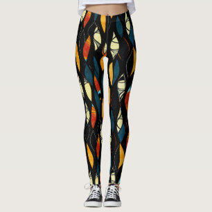 Warm Colours Abstract Pattern Leggings