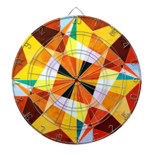 Warm Colours Cool Angular Geometric Shapes Dartboard