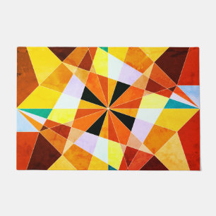 Warm Colours Cool Angular Geometric Shapes Doormat