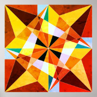 Warm Colours Cool Angular Geometric Shapes