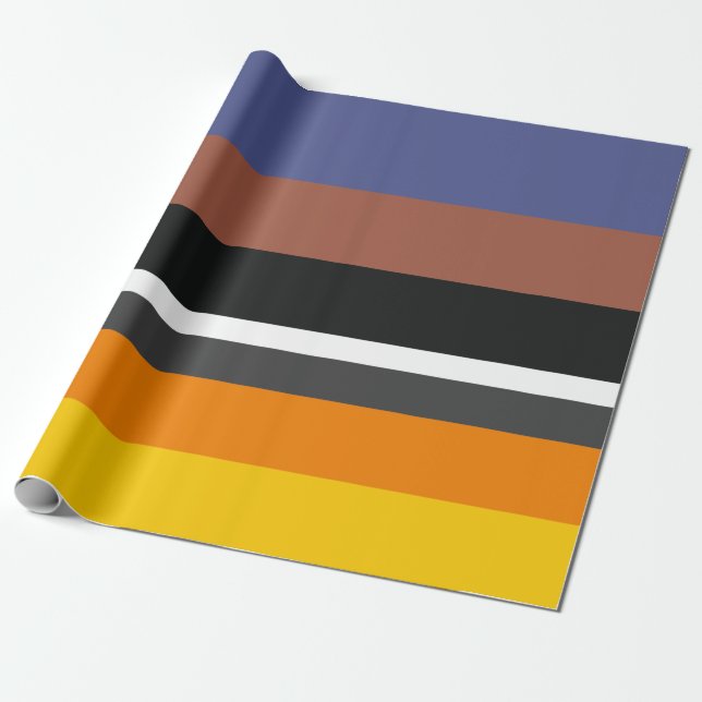 Warm Colours Familiar Horizontal Rectangles Wrapping Paper (Unrolled)