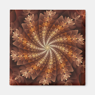 Warm Colours, Modern Abstract Fractal Art Pattern Magnet