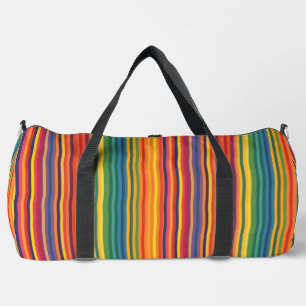 Warm Colours Stripe Pattern Duffle Bag