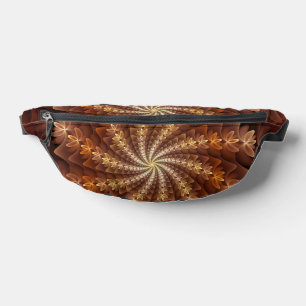 Warm Colours, Trippy Modern Fractal Art Pattern Bum Bags