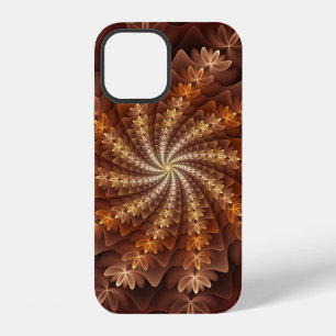 Warm Colours, Trippy Modern Fractal Art Pattern iPhone 12 Case