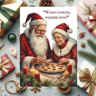 Warm Cookies Warmer Hugs Mrs Santa's Baking Love Holiday Card
