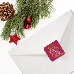 Warm Copper Gingerbread Man Square Sticker