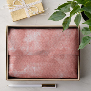 Warm Coral Pink Watercolor Wash Pattern Tissue Paper