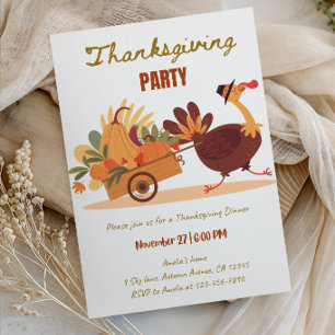 Warm & Cosy Thanksgiving Dinner Party Invitation