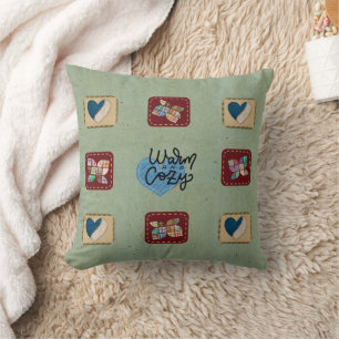 Warm & Cozy Patchwork Heart Pillow
