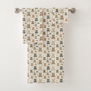 Warm Cream Teddy Bear Nursery Towel Set
