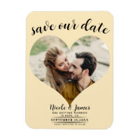 Warm Custard Heart Photo Wedding Save the Date