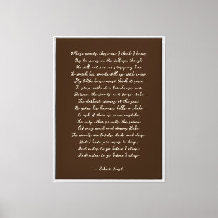 Warm Dark Brown Custom Poem Print on Canvas