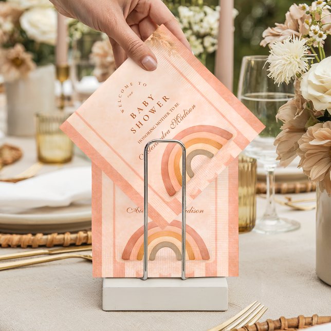 Warm Desert Boho Rainbow Baby Shower Napkin (Creator Uploaded)