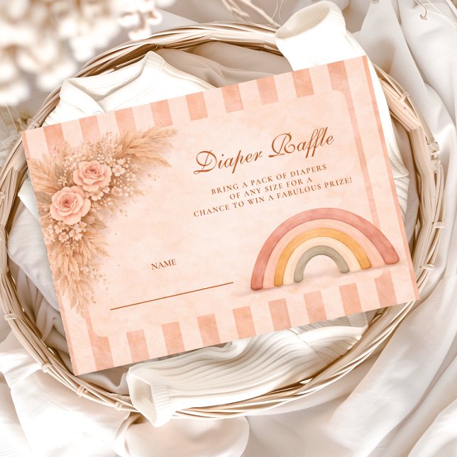 Warm Desert Boho Rainbow Diapper Raffle Enclosure Card (Creator Uploaded)