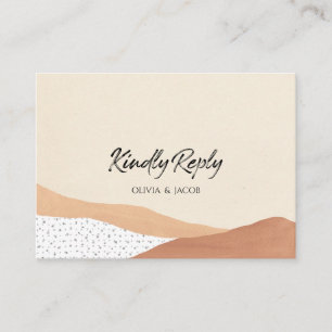 Warm desert Boho Wedding RSVP card