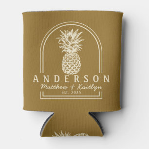 Warm Desert Pineapple Wedding Arch & Name Can Cooler