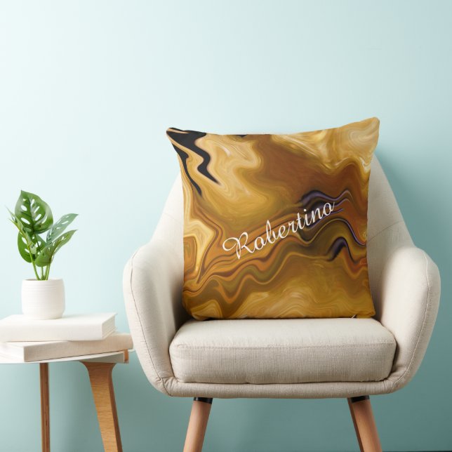 Warm Desert Tones Abstract - Personalize Name Cushion (Chair)