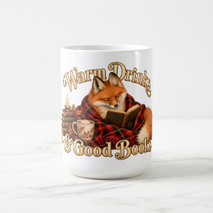 Warm Drinks Good Books Reading Fox Coffee Mug