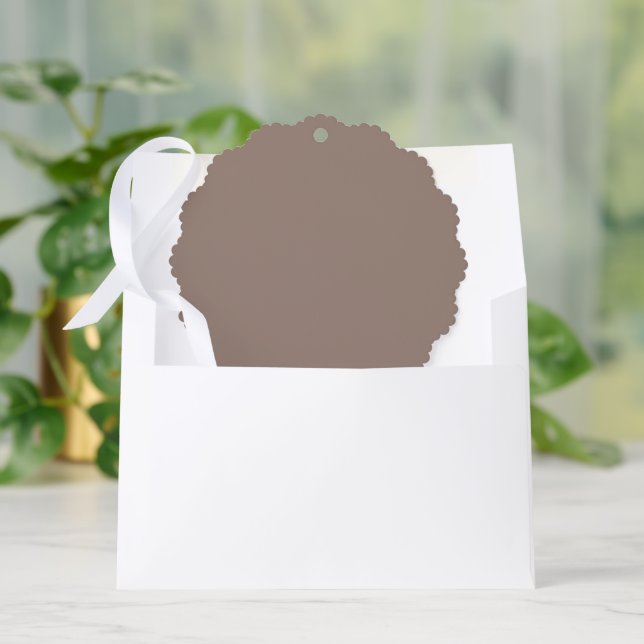 Warm Dusty Rose Background – Wedding Design Tree Decoration Card (Envelope)