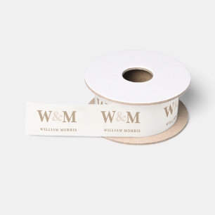 Warm Earth Camel Brown Business Logo Brand Satin Ribbon