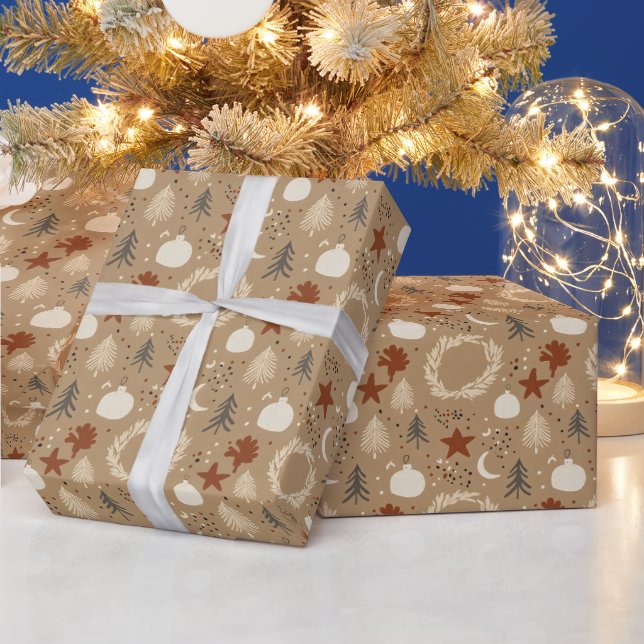 Warm Earth Holiday Pampas Wrapping Paper (Holidays)