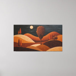 Warm Earth Tone Abstract Surreal Landscape Wall Ar Canvas Print