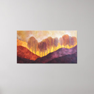 Warm Earth Tone Abstract Surreal Landscape Wall Ar Canvas Print