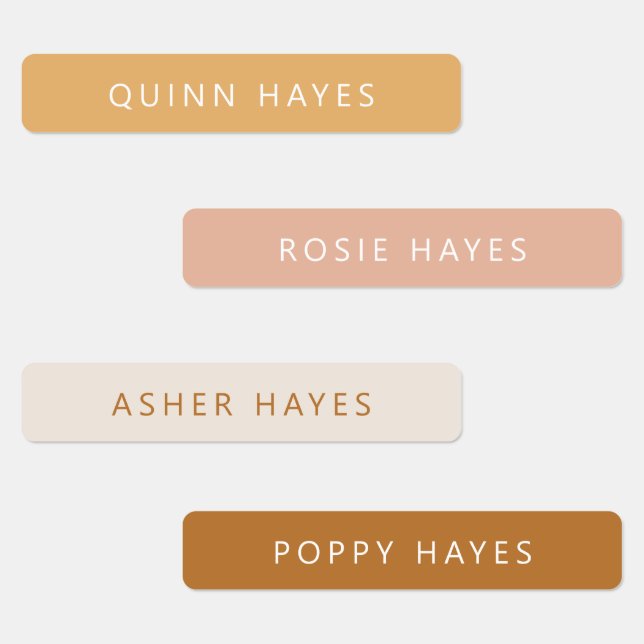 Warm Earthy Boho Name Labels (Group)