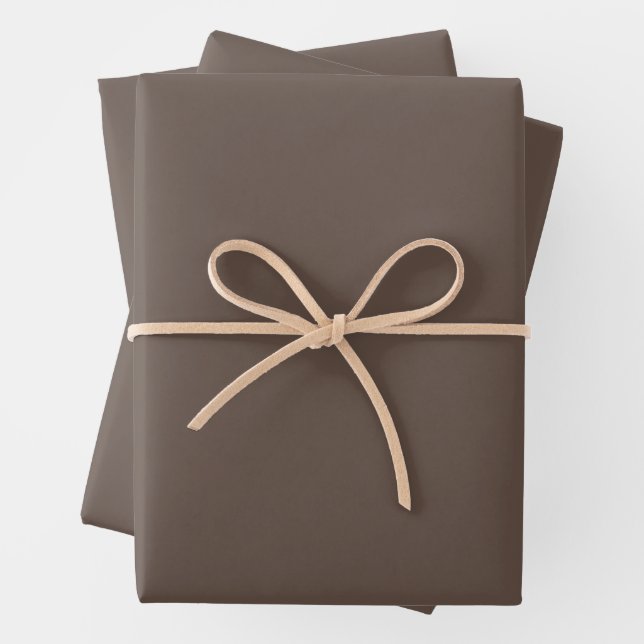 Warm Earthy Brown Wrapping Paper Sheets (In situ)