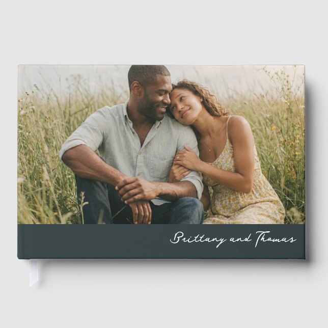 Warm Earthy Romantic Photo Guest Book (Front)