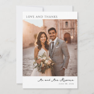 Warm Earthy Romantic Photo Thank You Card