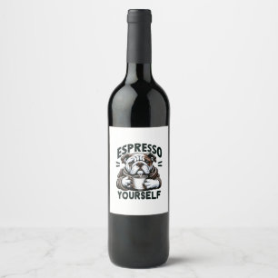 Warm Espresso Bulldog - Cosy Coffee Wine Label