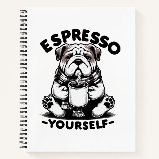 Warm Espresso Bulldog Notebook (Front)