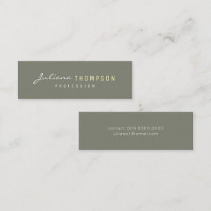 Warm Eucalyptus Green Minimalist Calling Card