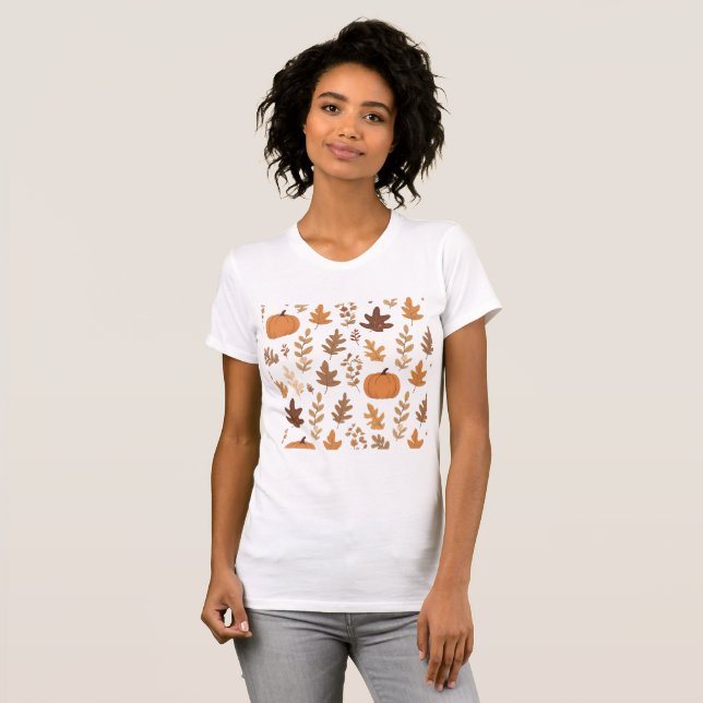 Warm Fall Colours Design T-Shirt (Front Full)