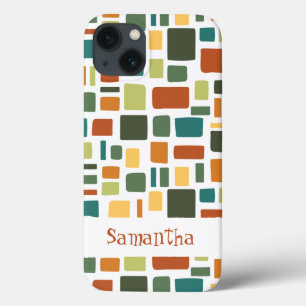 Warm Fall Colours Wonky Squares & Rectangles iPhone 13 Case