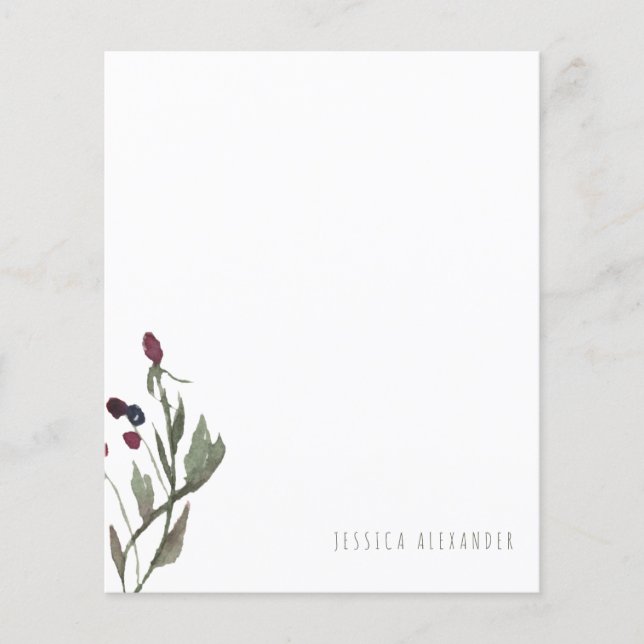 Warm Fall Foliage & Berry Personalised Stationery (Front)