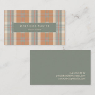 Warm Fall Plaid Business Card
