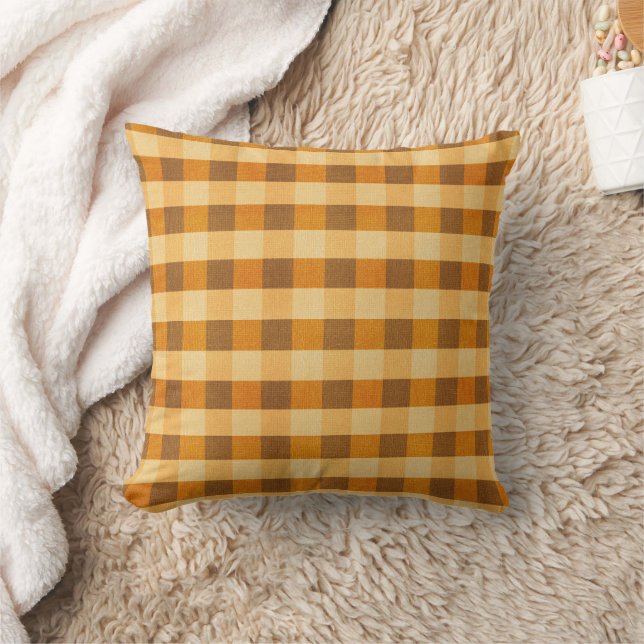 Warm Fall Plaid  Cushion (Blanket)