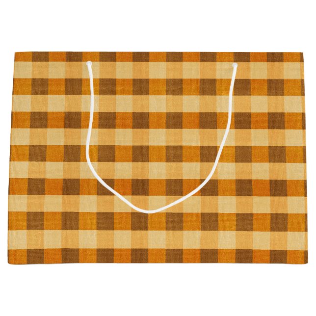 Warm Fall Plaid  Large Gift Bag (Front)