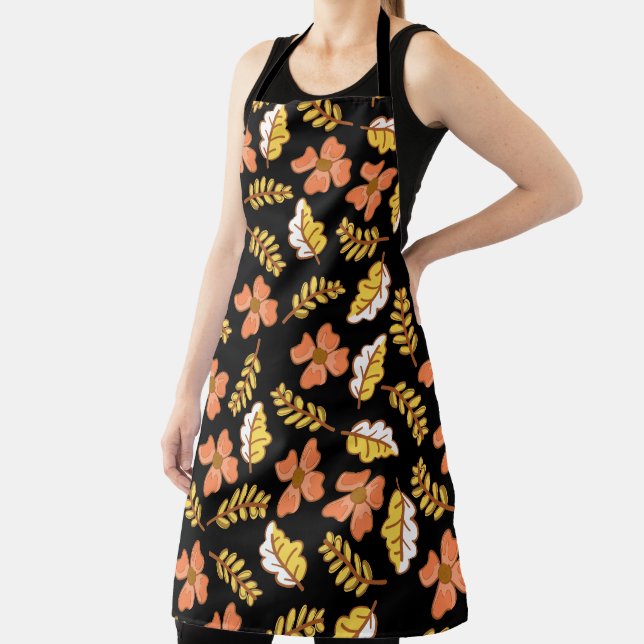 Warm Falling Autumn Leaves with Flowers Apron (Insitu)