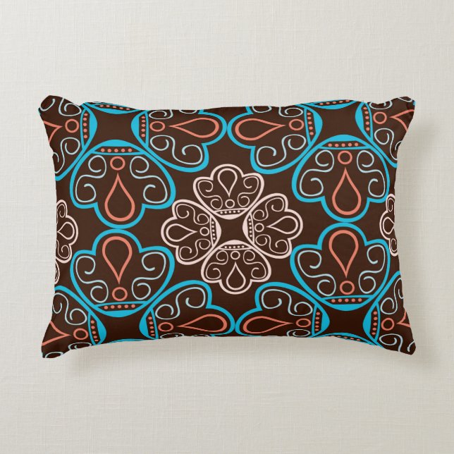 Warm Floral Elegance Decorative Cushion (Front)
