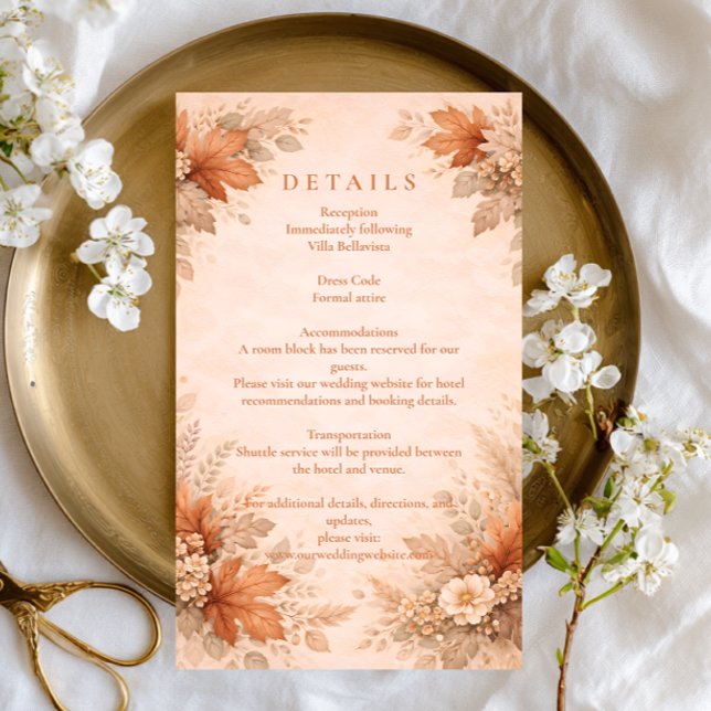 Warm Floral Fall Wedding Enclosure Card (Creator Uploaded)