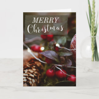Warm Floral Folded Christmas Card