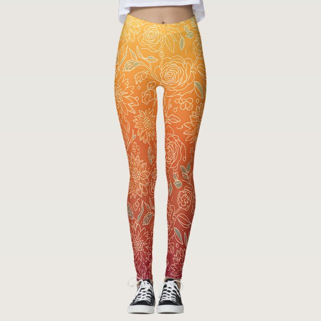 Warm Floral Patterned Legging (Front)
