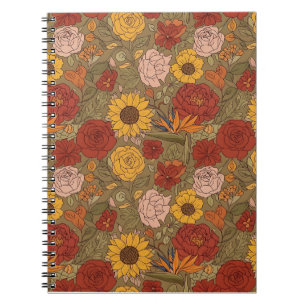 Warm Floral Patterned Notebook