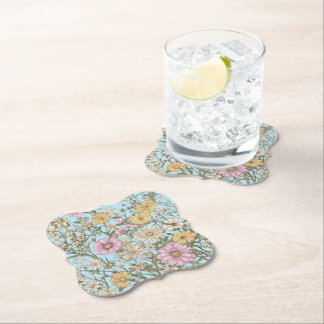 warm flowers resembling spring paper coaster